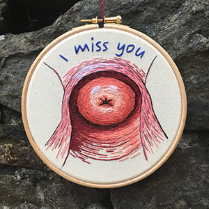 Anatomical embroidery of the cervix by Cath Janes