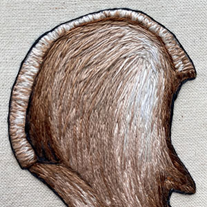 embroidered anatomical hoop of the obturator foramen by Cath Janes