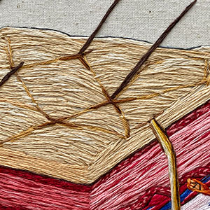  Hand embroidered anatomical art by Cath Janes