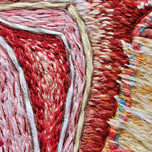  Embroidered anatomical hoop by Cath Janes