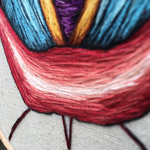  Embroidered anatomical hoop by Cath Janes