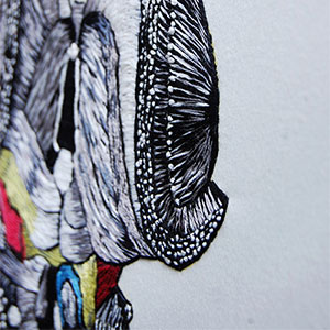  Hand embroidered anatomical art by Cath Janes