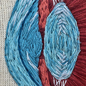  Hand embroidered anatomical art by Cath Janes