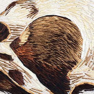 embroidered anatomical art by Cath Janes