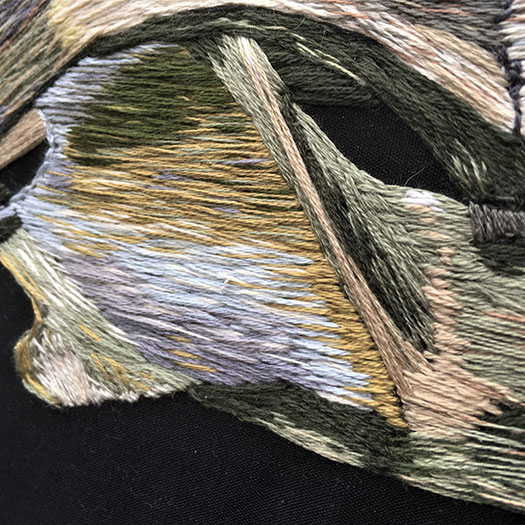 embroidered anatomical art by Cath Janes