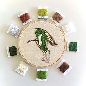 embroidered anatomical art by Cath Janes