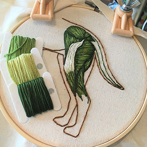embroidered anatomical art by Cath Janes