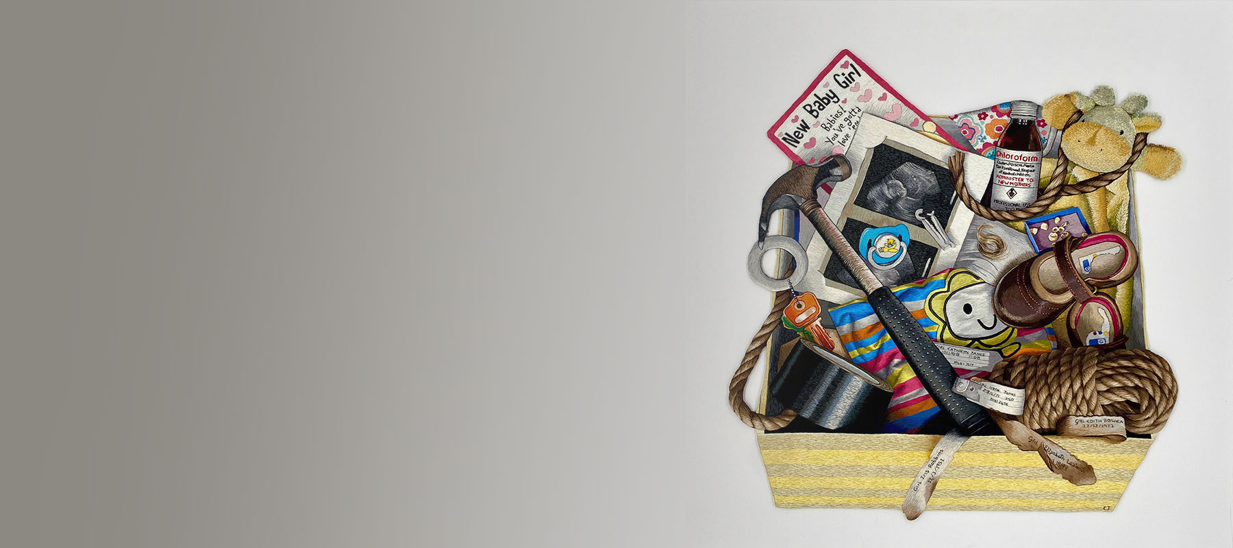 I Kept All of it.  A hand embroidered keepsake box by artist Cath Janes